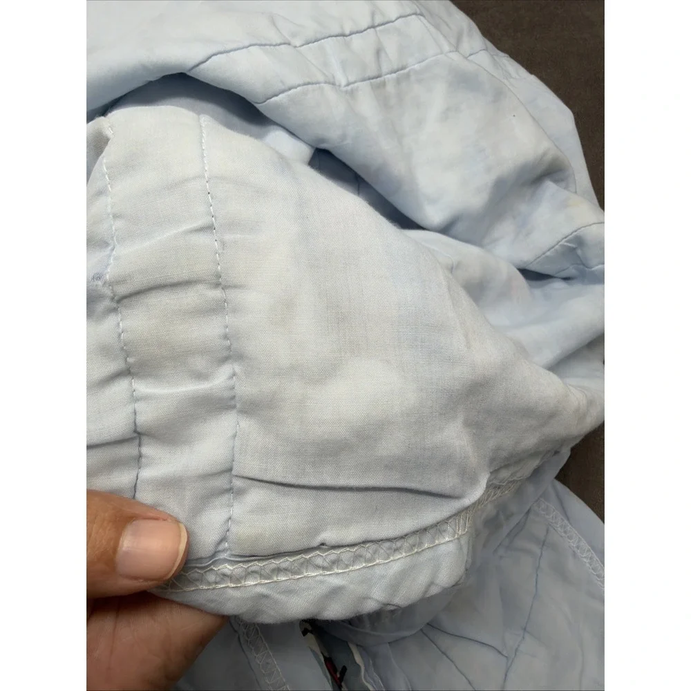 Vintage 1995 Sanrio Ahiru no Pekkle Blue Striped Handmade Quilt Blanket
